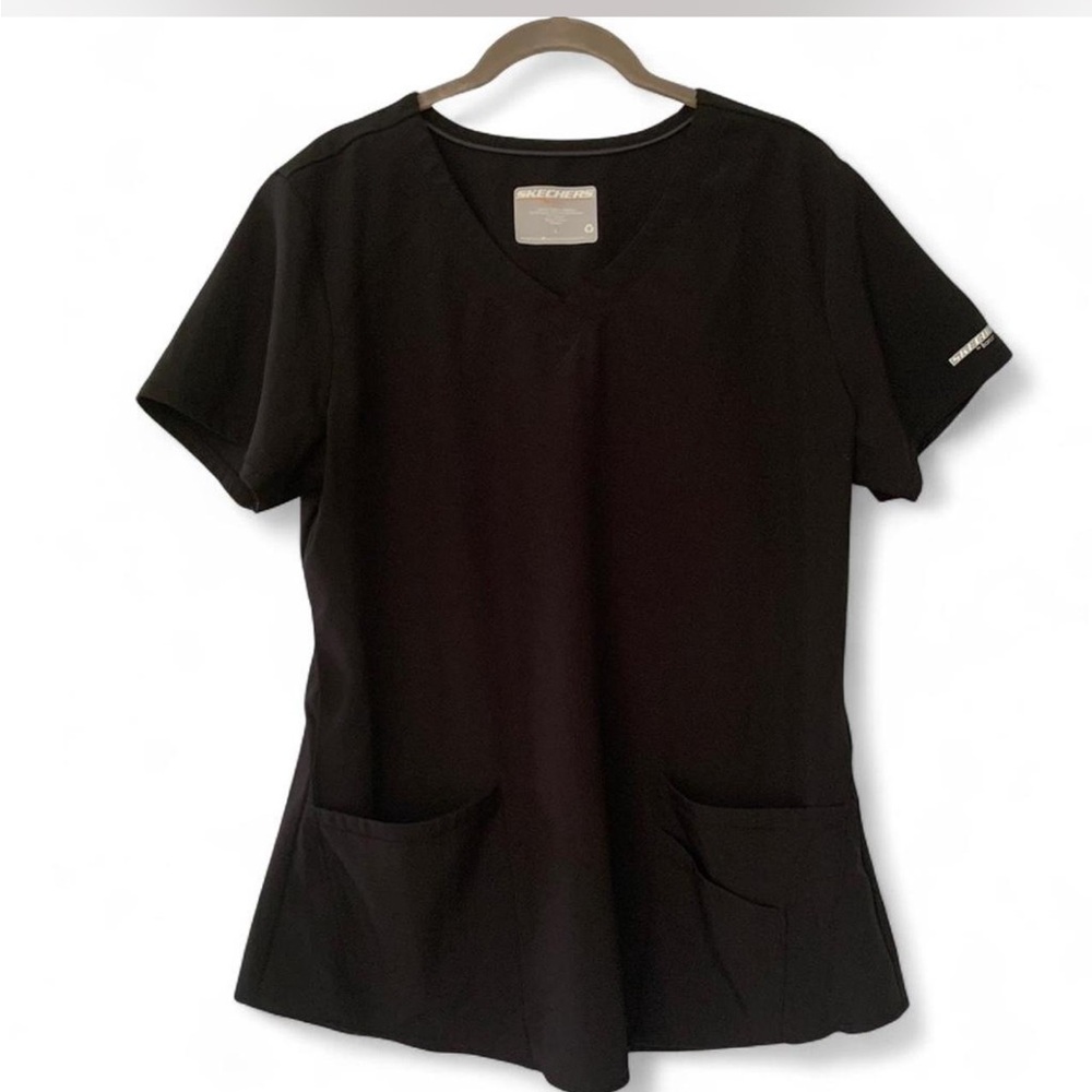Set of 2 Skechers Women’s Black Short-Sleeve V-Neck Scrub Top